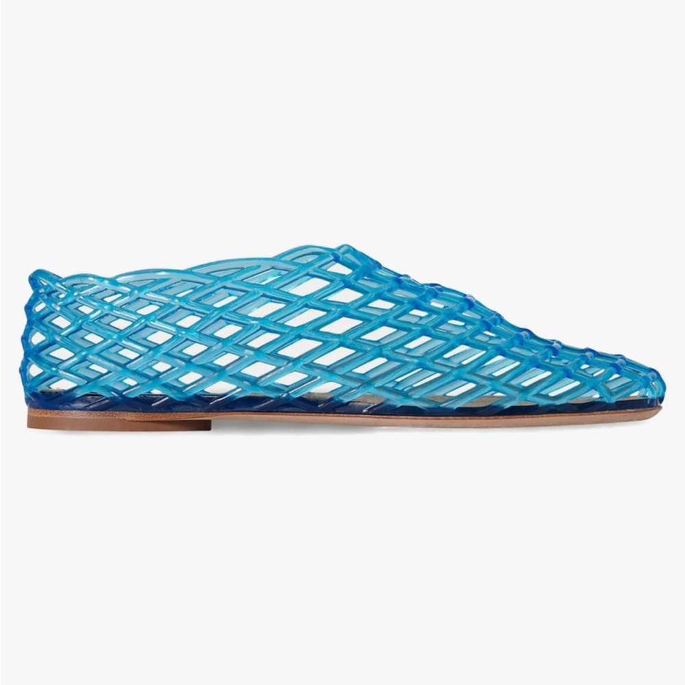 Blue jelly mesh flats